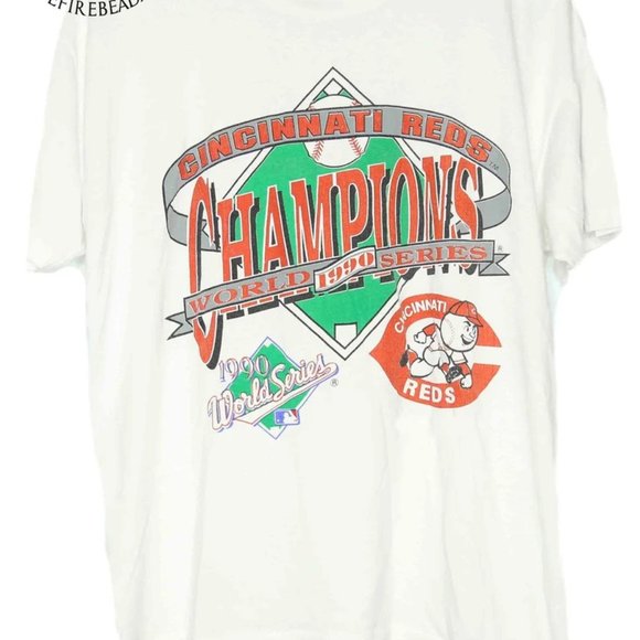 Vintage MLB Cincinnati Reds 90' Series Tee Shirt, Cincinnati Reds Shirt, Vintage - Picture 1 of 2